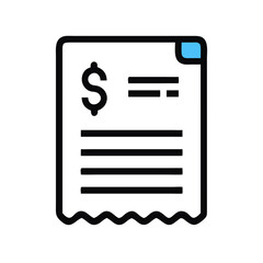 Poster - Paper Receipt Invoice Icon Representing Financial Transaction and Billing