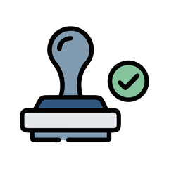 Fototapete - Rubber Stamp Approval Icon Representing Validation and Official Authorization