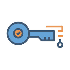 Fototapete - Security Access Key Icon Design Representing Authentication and Data Protection