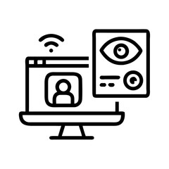 Poster - Surveillance and Privacy Monitoring Icon Representing Security and Data Protection
