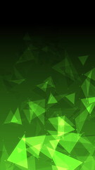 Fototapete - Abstract futuristic communication green low poly glowing background