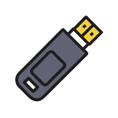 Leinwandbilder - USB Flash Drive Data Storage Icon Representing Portable Storage and File Transfer