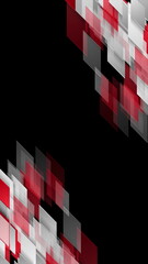 Fototapete - Red grey shiny geometric tech abstract background