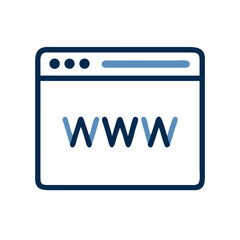 Aufkleber - Web Browser with WWW Text Icon Representing Internet Navigation and Online Access