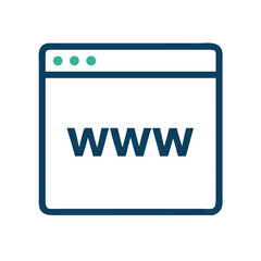 Aufkleber - Web Browser with WWW Text Icon Representing Internet Navigation and Online Access