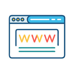 Aufkleber - Web Browser with WWW Text Icon Representing Internet Navigation and Online Access