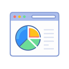 Aufkleber - Website Analytics with Pie Chart Icon Representing Data Insights and Performance Metrics