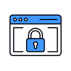 Fototapete - Website with Cybersecurity Lock Icon Representing Data Protection and Secure Online Access