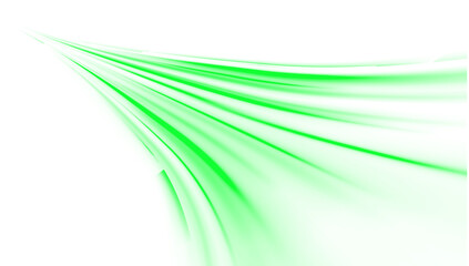 Wall Mural - png bright car beam on colorful city background with speed blur, motion curve and green trail streak