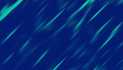 Aufkleber - Grunge halftone gradient background. Faded grit noise texture. Blue and aqua grunge wallpaper. Retro pixelated backdrop. Anime or manga style comic overlay. Vector graphic design textured template	