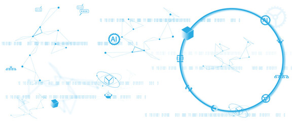 Aufkleber - Vector design motherboard or circuit board on white background. Technology blue circuit diagram concept.