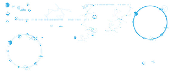 Aufkleber - Vector design motherboard or circuit board on white background. Technology blue circuit diagram concept.
