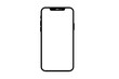 © DYNECREATIVE - Black outline of a smartphone with blank screen on transparent background