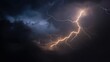 © Anastasiya Ri - Flash flood warning concept with dramatic lightning bolt cutting through dark storm clouds in night sky ideal for severe weather visuals, emergency backgrounds and climate risk themes