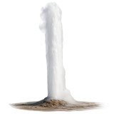 Majestic geyser eruption showcases the raw power of nature, sending a high blast of water and steam into the air.