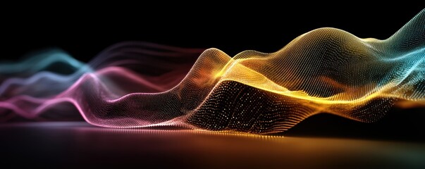 Wall Mural - colorful abstract waves of digital light and texture in motion