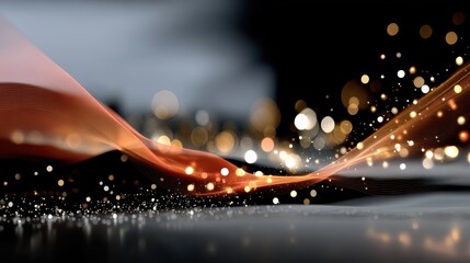 Wall Mural - abstract light waves and bokeh in dynamic motion