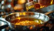 © TsaProjects - Oil Being Poured Into Skillet on Stove