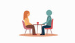 © Alex_Kalin - Couple communicating during counseling session in minimalist office, support