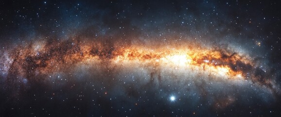 Wall Mural - Cosmic River: A Celestial Tapestry of Golden Hues