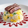 © Kan - Chinese-style wagyu fried rice, minimalist luxury presentation