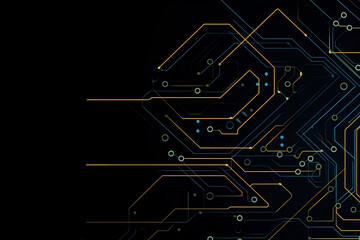 high-tech circuit overlay – futuristic electronic abstract digital technology background
