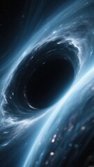 Wall Mural - A depiction of a black hole with swirling gas and stars in space
