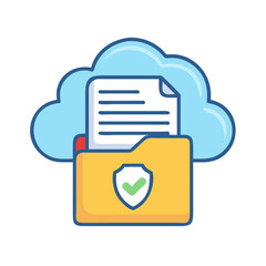 Leinwandbilder - Cloud Security Compliance with Document Folder Icon Representing Data Protection and Regulatory Assurance