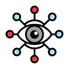 Poster - Network Eye Icon Representing Vision and Connectivity in Digital Systems