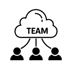 Poster - Team Under Cloud Icon Representing Collaborative Network and Cloud-Based Cooperation