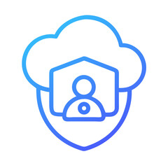 Leinwandbilder - User Profile with Secure Cloud Shield Icon Representing Cloud Security and Data Protection