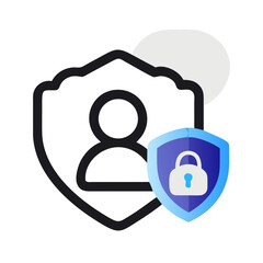 Leinwandbilder - User Profile with Secure Cloud Shield Icon Representing Cloud Security and Data Protection