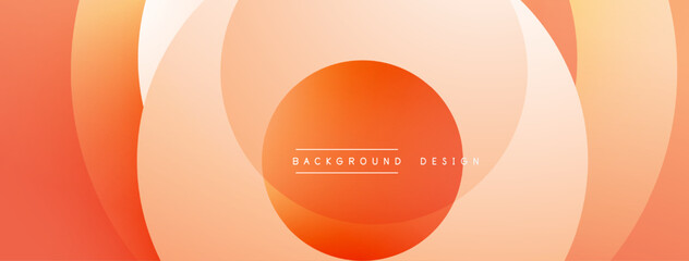 Fototapete - Abstract orange layers create dynamic background. Soft gradients, circular shapes, modern design elements present. Minimal text included.