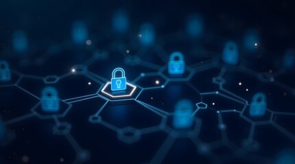 secure blockchain network. ideal for illustrating cybersecurity, data protection, and digital techno