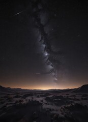 infinite stars blaze across a velvet black night sky , cosmic, astrophotography, landscape