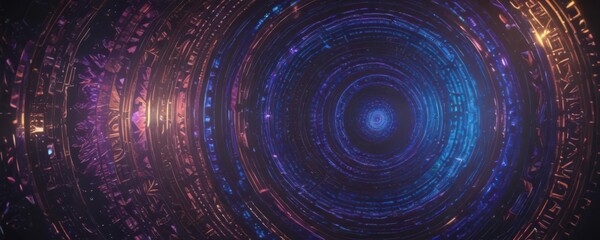 Wall Mural - intricate, glowing patterns, hypnotic movement, iridescent colors, otherworldly glow, wallpaper, fan
