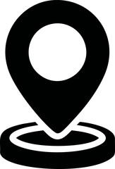Poster - Black location pin icon on a white background for map marker concept. Vector illustration