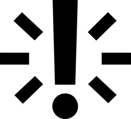 Aufkleber - Black exclamation mark with abstract lines minimalist design. Vector illustration