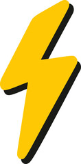 Aufkleber - Yellow lightning bolt icon isolated flat. Vector illustration