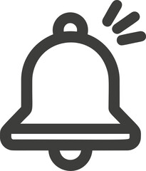 Fototapete - Simple black and white bell icon with notification lines. Vector illustration