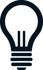 Poster - Minimalist black light bulb icon against a white background. Vector illustration