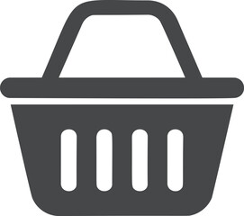 Fototapete - Simple grey shopping basket icon vector graphic. Vector illustration