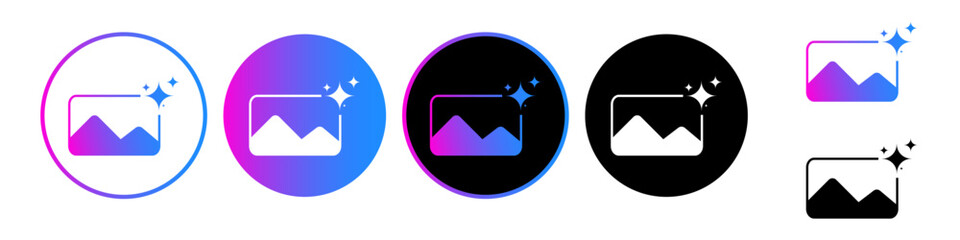 generate button and icon set for the ui design , button, ai, generate image, generate picture, modern design