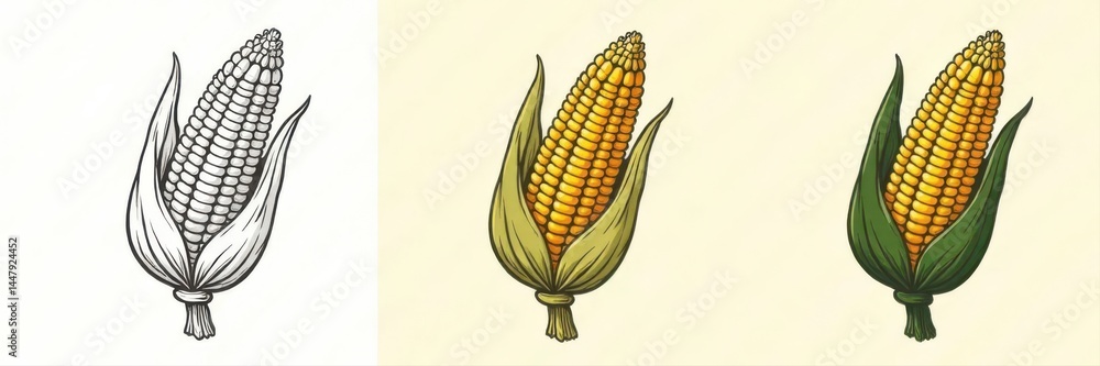 Black and white vector corn cob icon Simple, clean design for organic ...