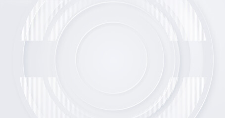 Wall Mural - 4k dynamic abstract white and grey modern light silver background elegant circle shape design. creat