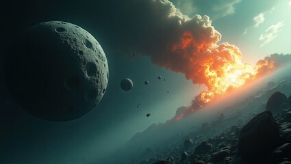earth and moon