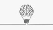 © Pasha - A creative illustration of a light bulb with a brain inside, ideal for representing innovative thinking and ideas
