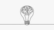© Pasha - Illustration of a light bulb containing a brain, suitable for ideas and concepts related to innovation and creativity