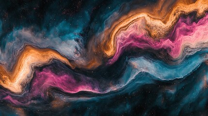 Fantasy galaxy background. Glowing universe with bright stars. Fantasy milky way. Futuristic night sky deep space wallpaper. 