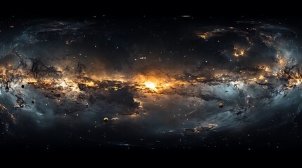 Fantasy galaxy background. Glowing universe with bright stars. Fantasy milky way. Futuristic night sky deep space wallpaper. 